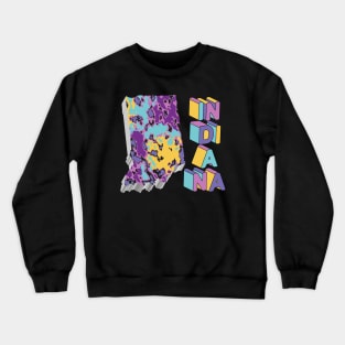 Indiana State Map Abstract Art Crewneck Sweatshirt